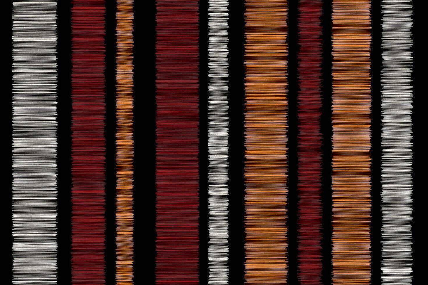 sans couture mignonne ikat modèle vecteur noir Contexte en tissu aquarelle bande mignonne bandes rouge blanc Orange coloré Couleur la grille Bande tartan fond d'écran.