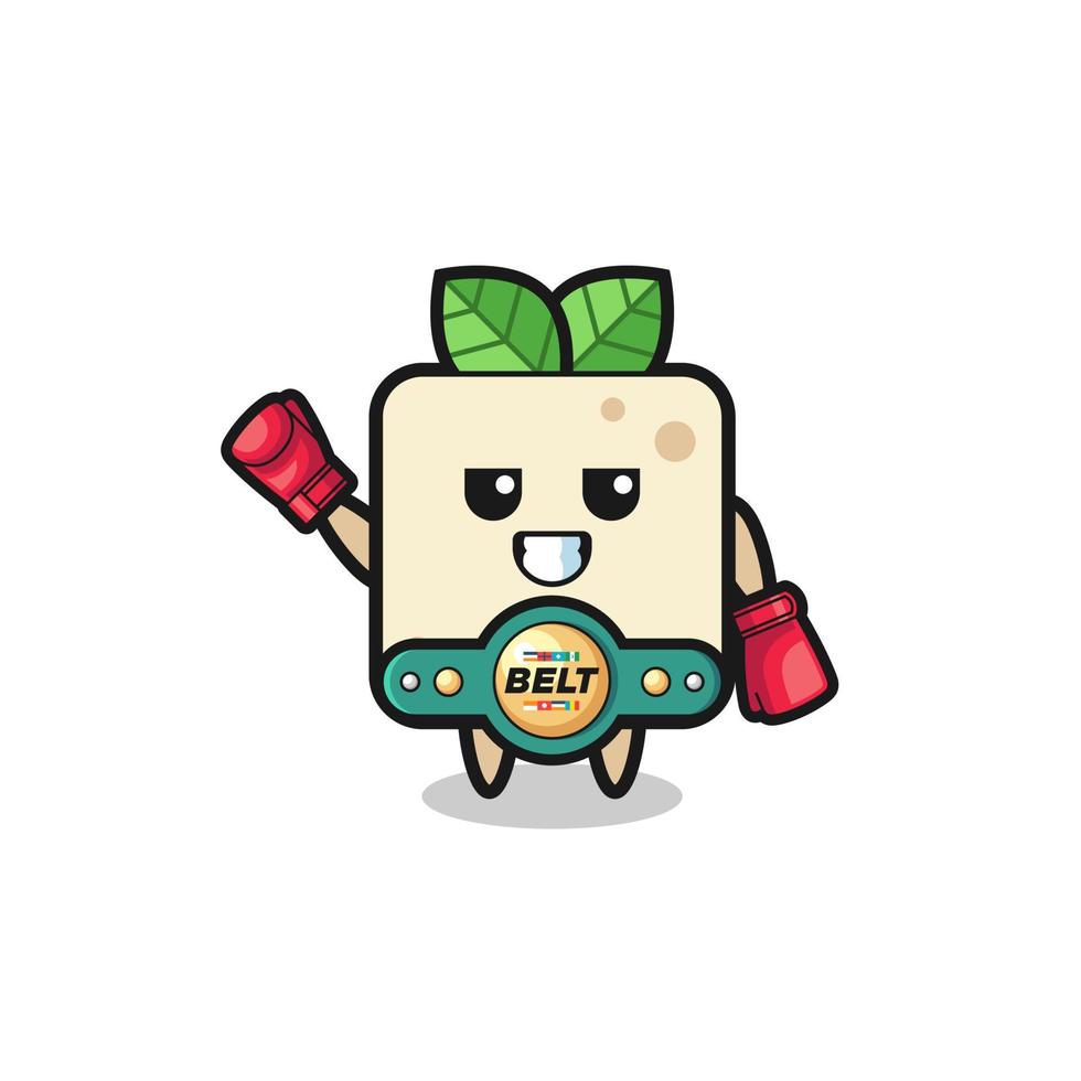 personnage mascotte boxeur tofu vecteur