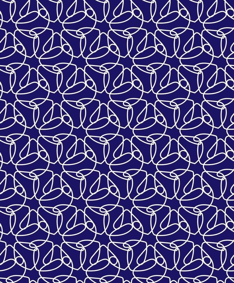 vecteur sans couture texture dans le forme de un abstrait linéaire modèle de blanc Couleur tiré dans griffonnage style sur une bleu Contexte