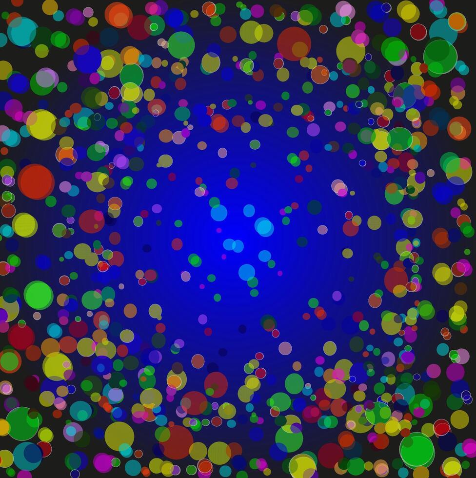 abstrait vecteur Contexte dans bleu Couleur décoré avec coloré des balles