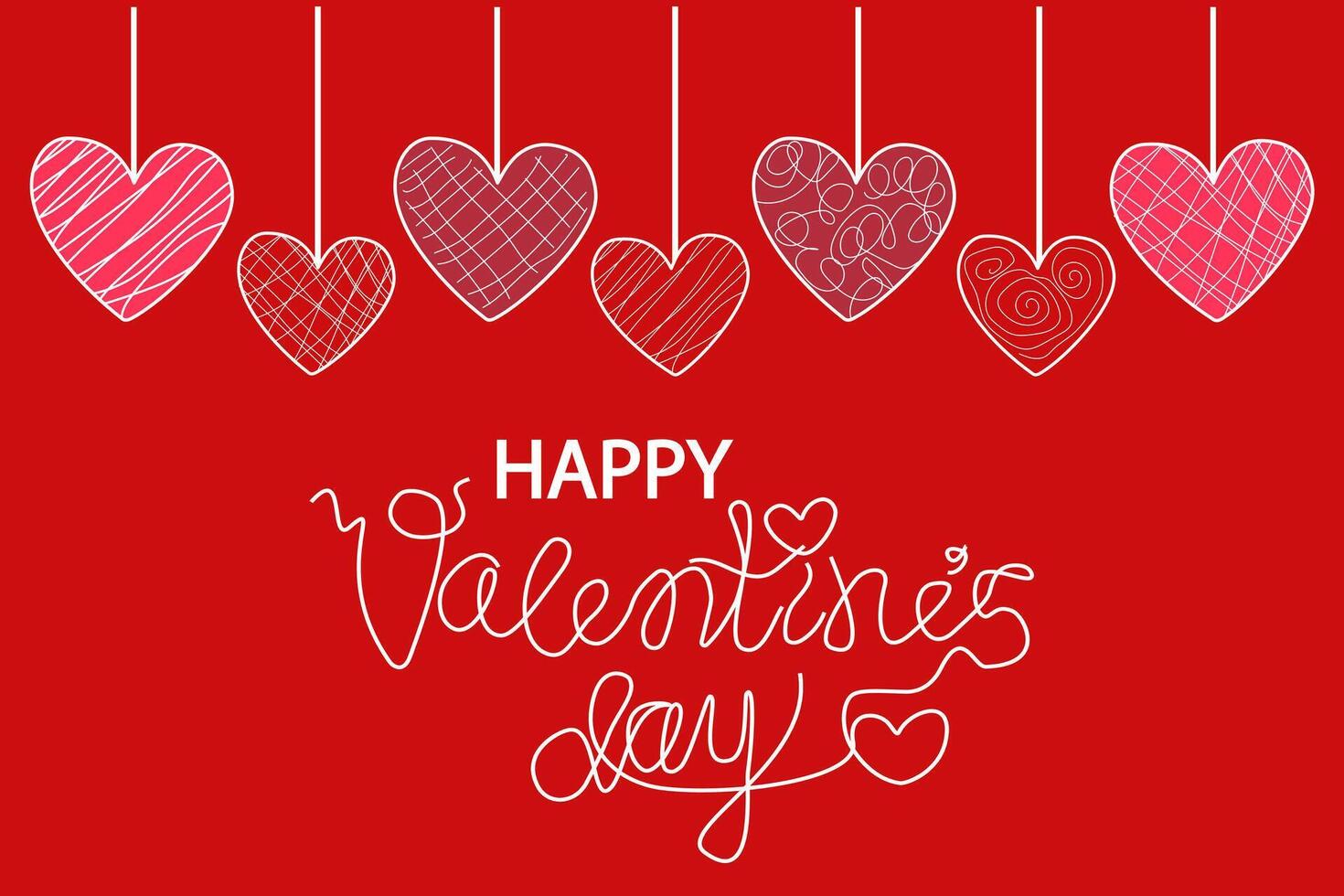 vecteur rouge vacances Contexte avec rouge et rose cœurs, des sucreries dans glaçage avec content la Saint-Valentin journée une inscription pour bannières, faire-part, cartes