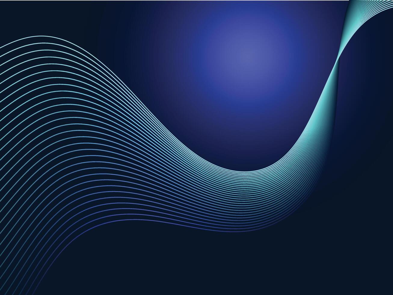 abstrait ligne vague Contexte foncé bleu avec lumière vecteur