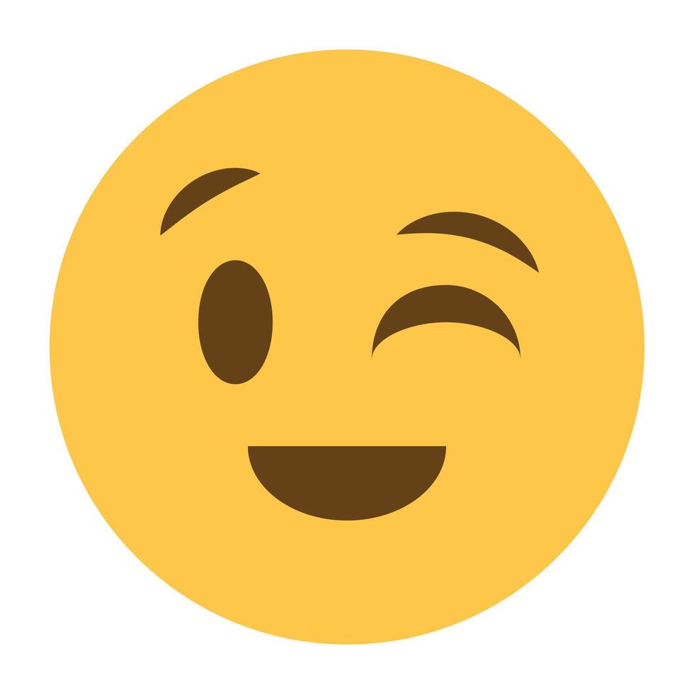 un clin d'oeil visage emoji icône vecteur