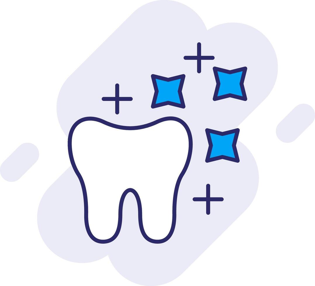 dent blanchiment ligne rempli arrière-plan icône vecteur