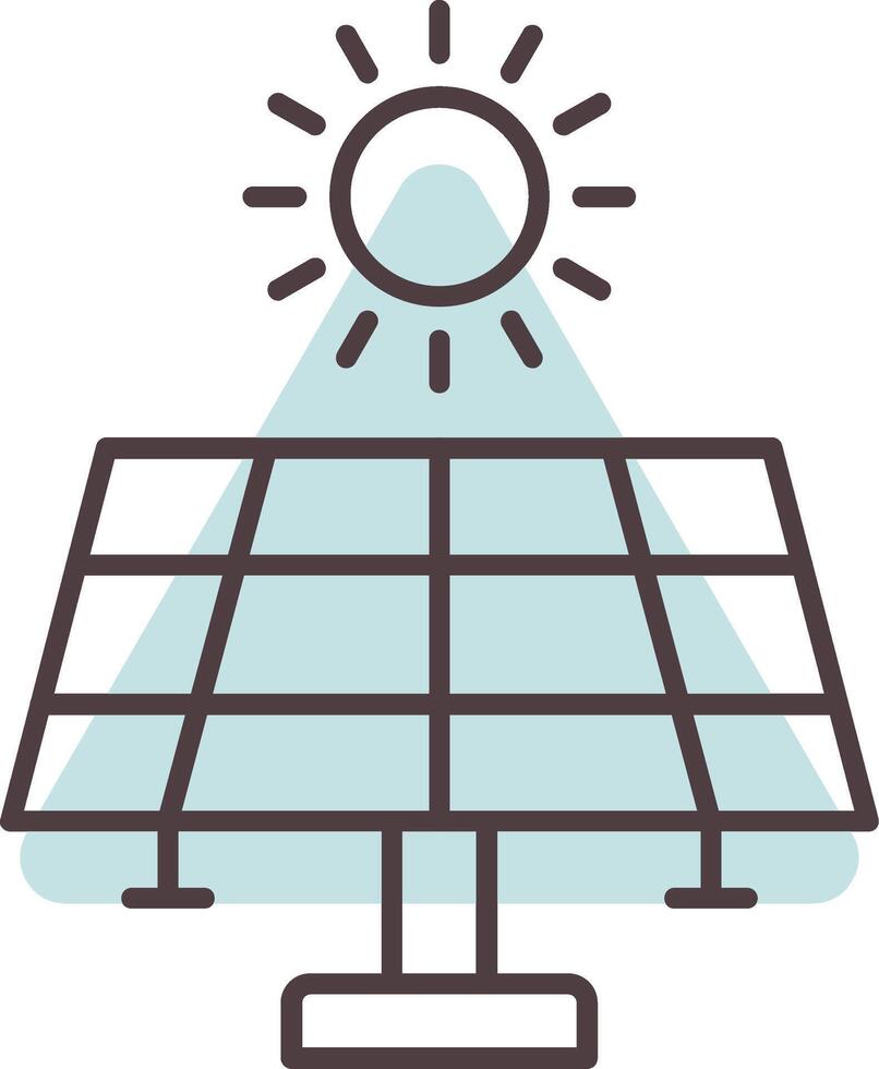 solaire énergie ligne forme couleurs icône vecteur