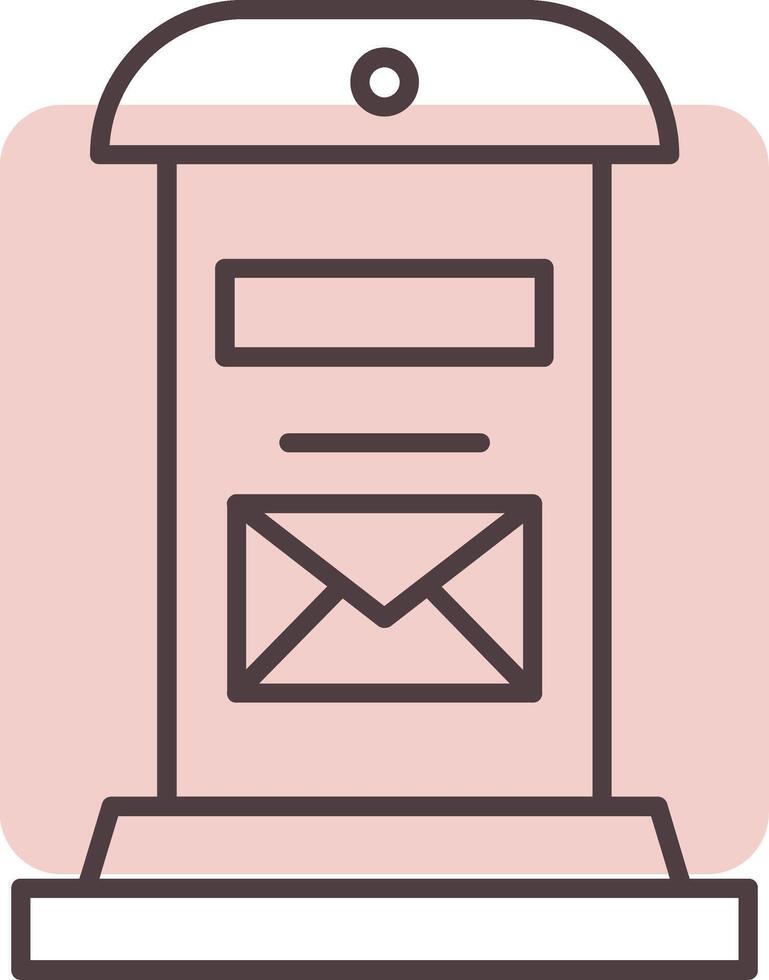 lettre boîte ligne forme couleurs icône vecteur