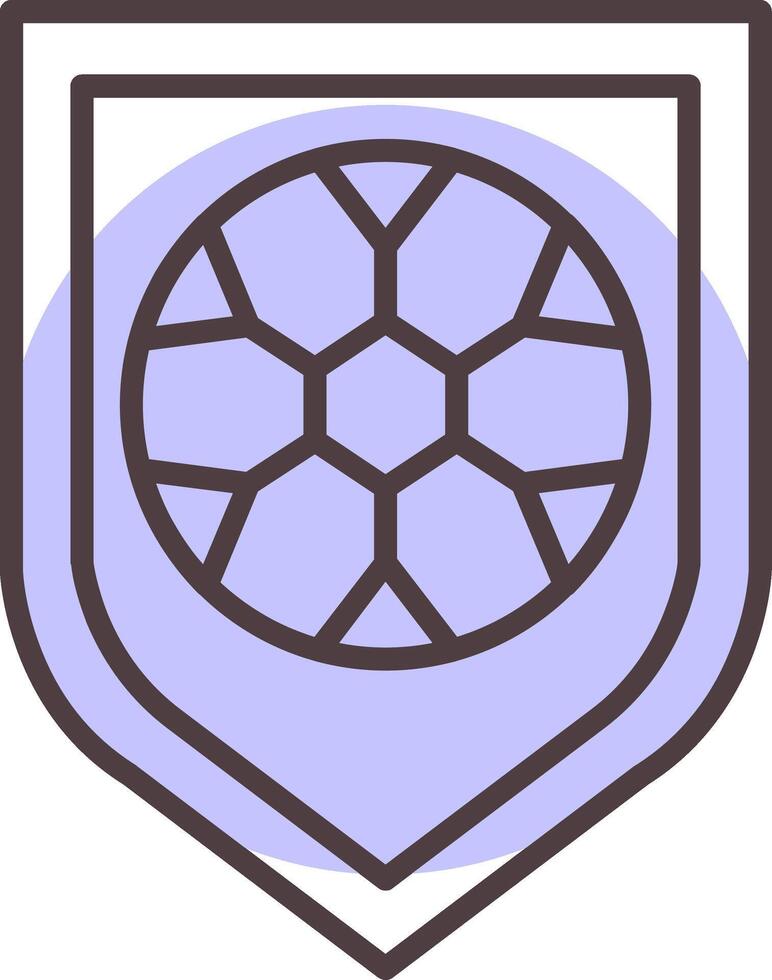 Football badge ligne forme couleurs icône vecteur