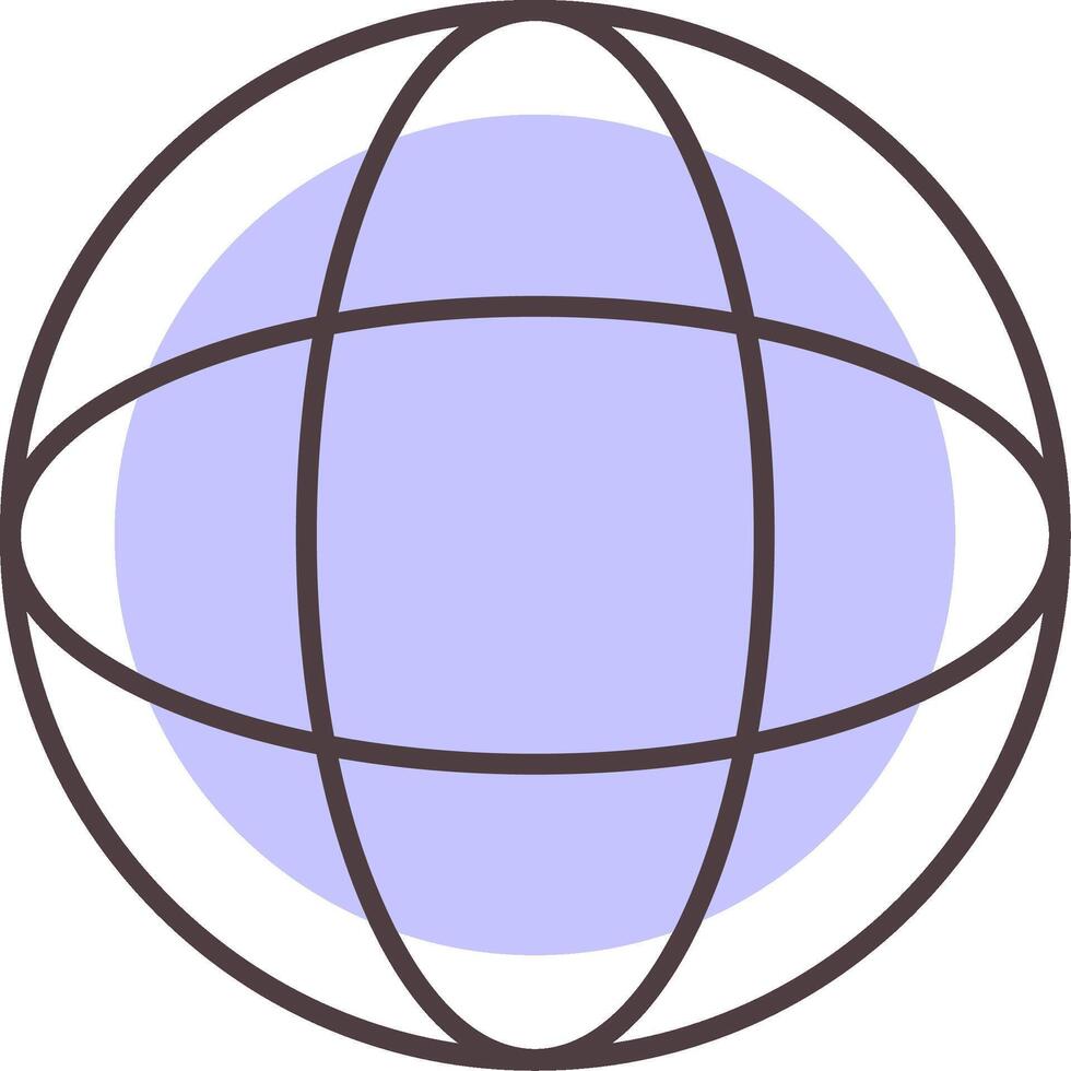 globe ligne forme couleurs icône vecteur