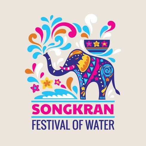 joyeuse fête de songkran en Thaïlande vecteur