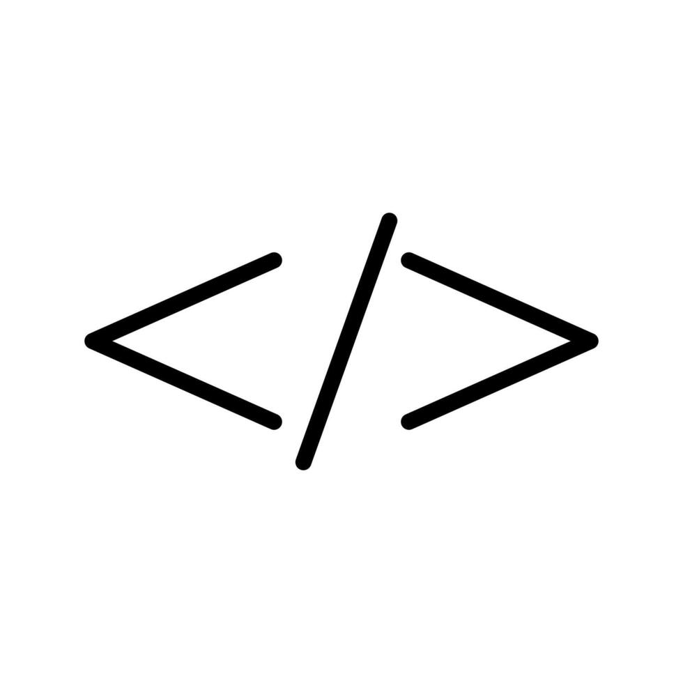 vecteur noir ligne icône programme code symbole isolé sur blanc Contexte