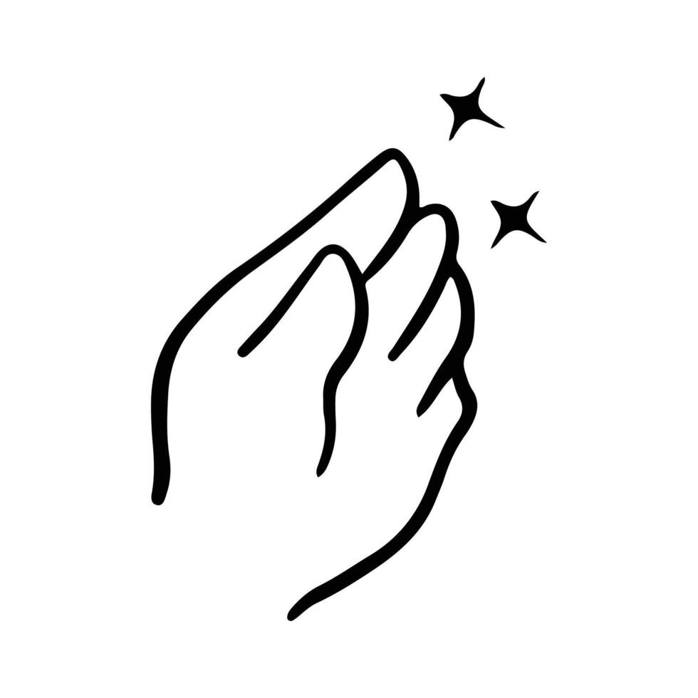 kawaii main gestes signe et symbole isolé dans blanc Contexte. mignonne griffonnage dessin animé main conception. adapté pour autocollants, enfants livres et dessin animé éléments vecteur