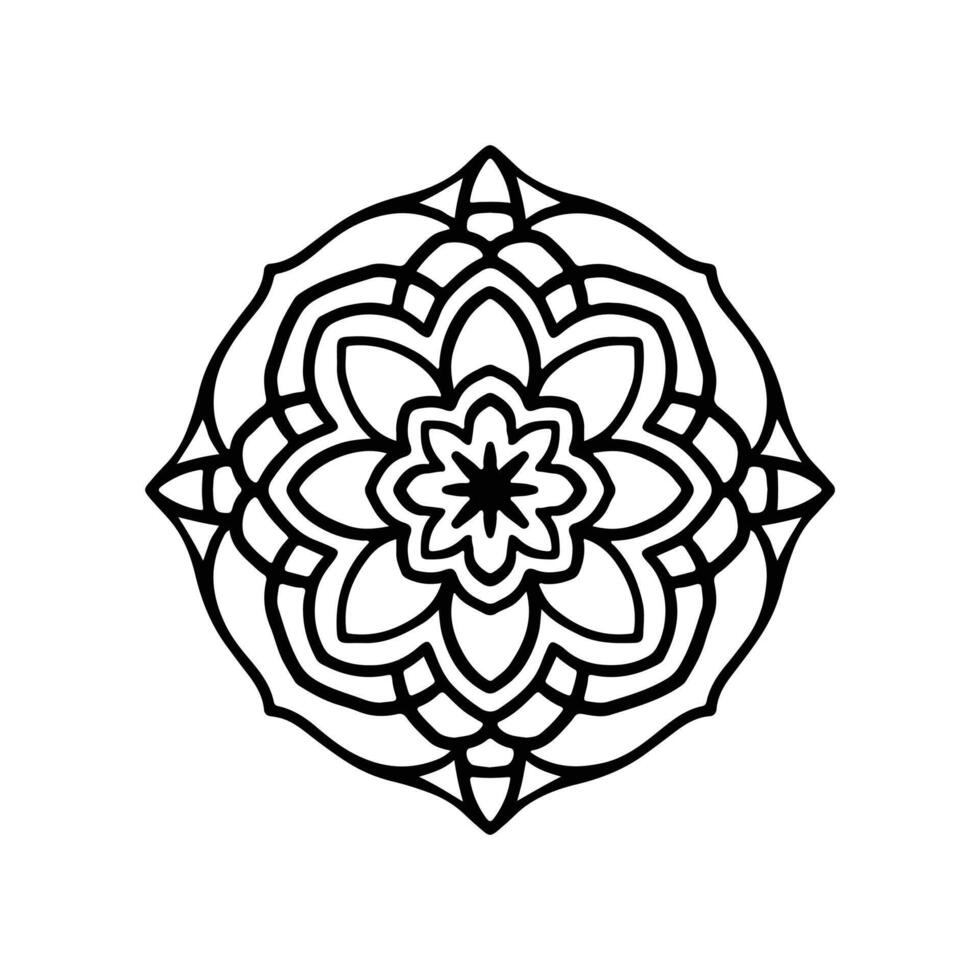 motif de mandala abstrait de vecteur. l'art sur le mur. livre de coloriage motif de dentelle le tatouage. conception pour une conception de chemise de peinture de papier peint et d'autocollant de tuile, ornement décoratif de cercle dans le style oriental ethnique vecteur