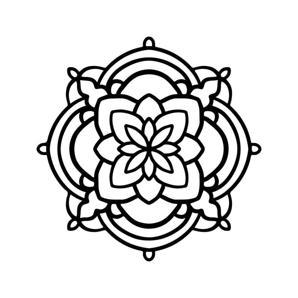 motif de mandala abstrait de vecteur. l'art sur le mur. livre de coloriage motif de dentelle le tatouage. conception pour une conception de chemise de peinture de papier peint et d'autocollant de tuile, ornement décoratif de cercle dans le style oriental ethnique vecteur