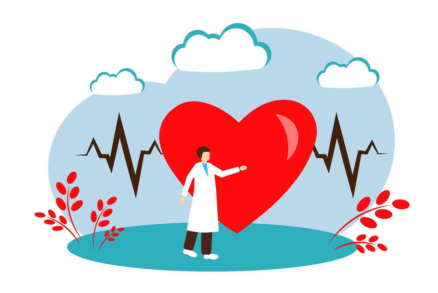 cardiologie. médicament. impulsion. cardiologue. cardiogramme vecteur