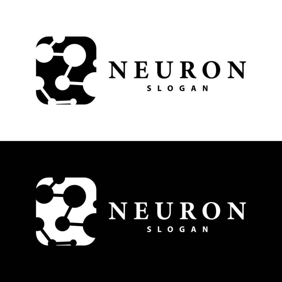 neurone logo Facile conception réseau cel La technologie particules modèle illustration vecteur