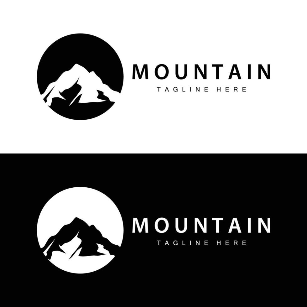 Montagne logo Facile conception aventure modèle silhouette paysage Facile moderne style marque produit affaires vecteur