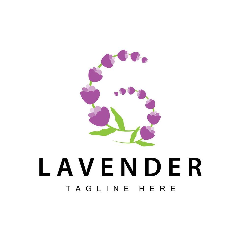 lavande logo Facile conception vecteur cosmétique plante violet Couleur et aromathérapie lavande fleur jardin modèle