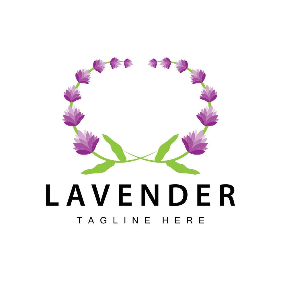 lavande logo Facile conception vecteur cosmétique plante violet Couleur et aromathérapie lavande fleur jardin modèle