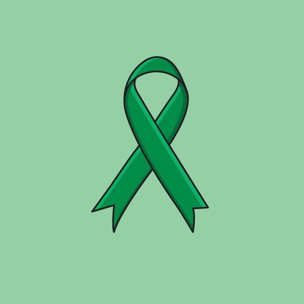 émeraude vert satin ruban foie cancer conscience oncologie signe vert Contexte vecteur illustration