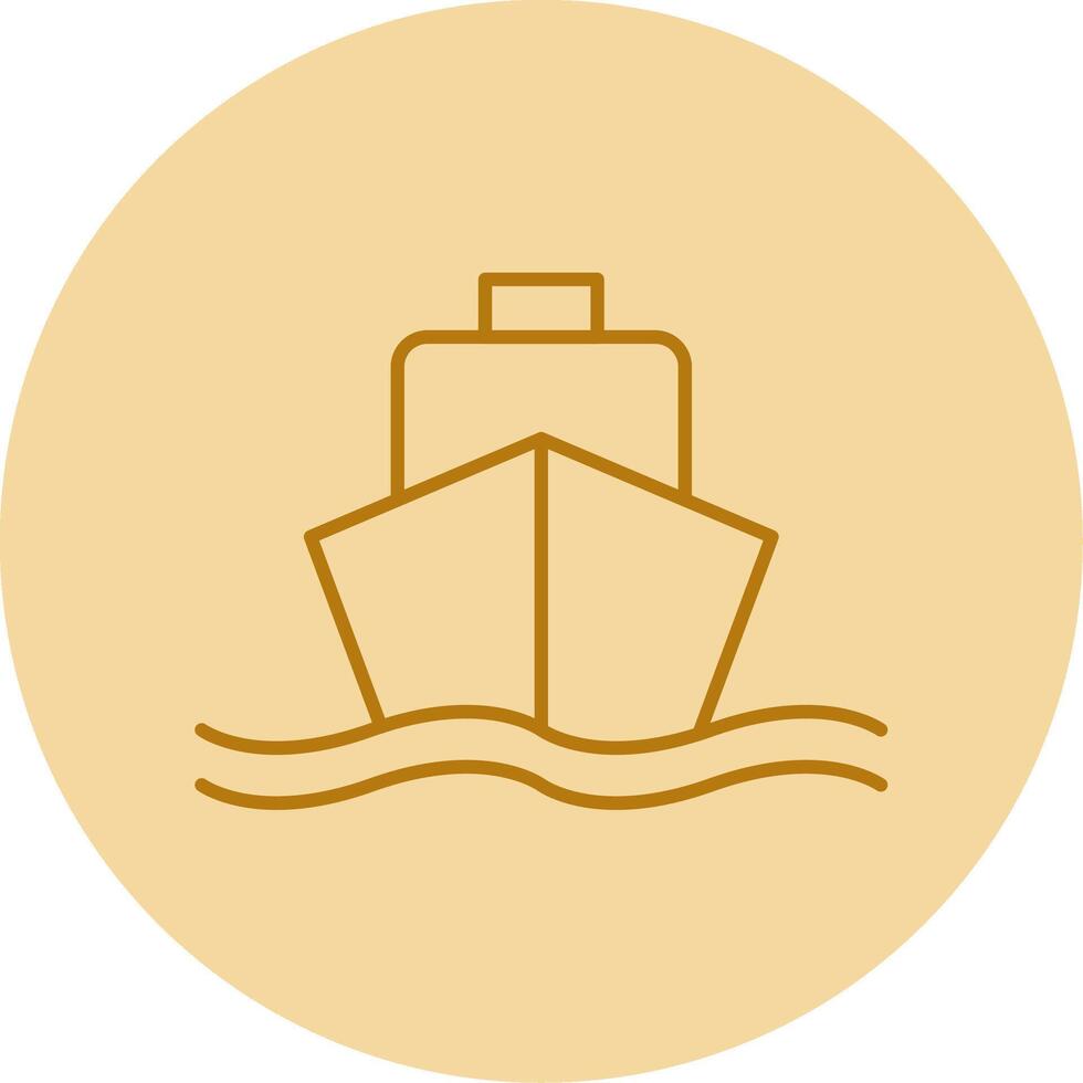 navire ligne cercle multicolore icône vecteur