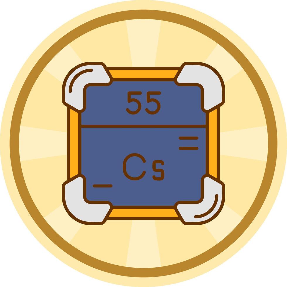 césium bande dessinée cercle icône vecteur