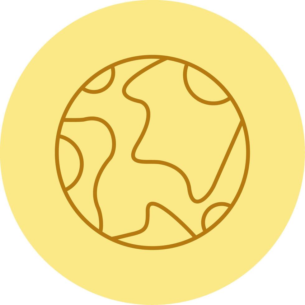 Terre ligne cercle multicolore icône vecteur