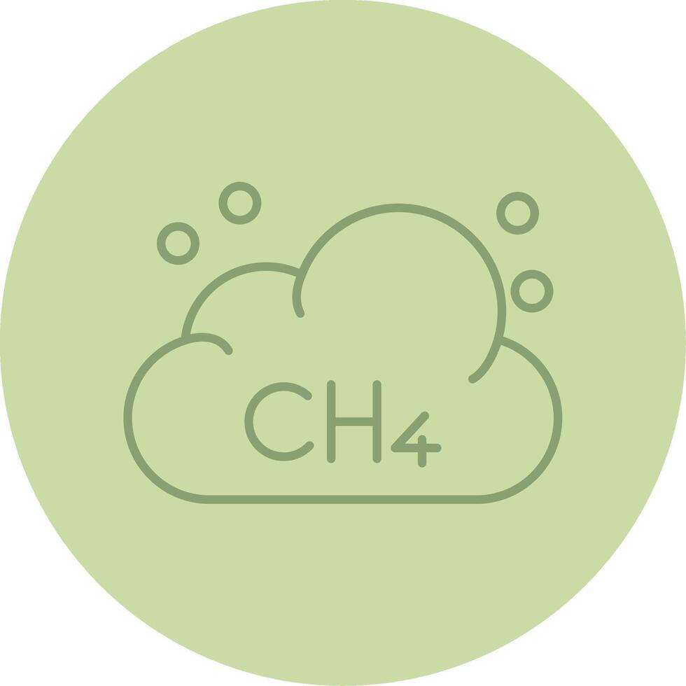 méthane ligne cercle multicolore icône vecteur