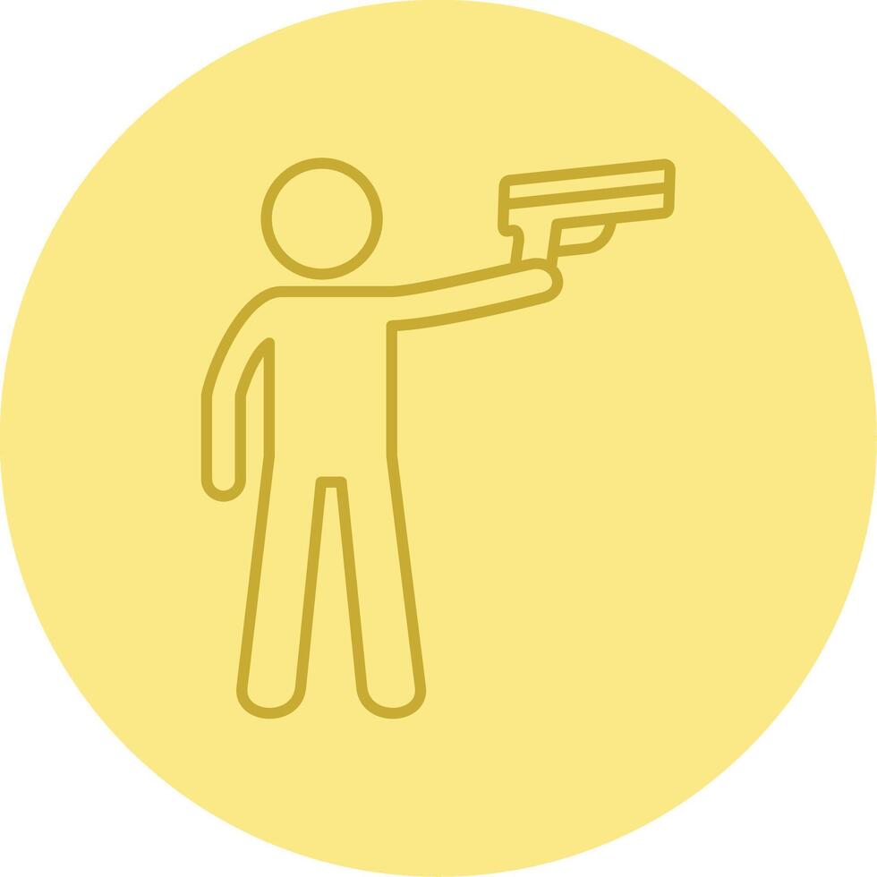 policier en portant pistolet ligne cercle multicolore icône vecteur
