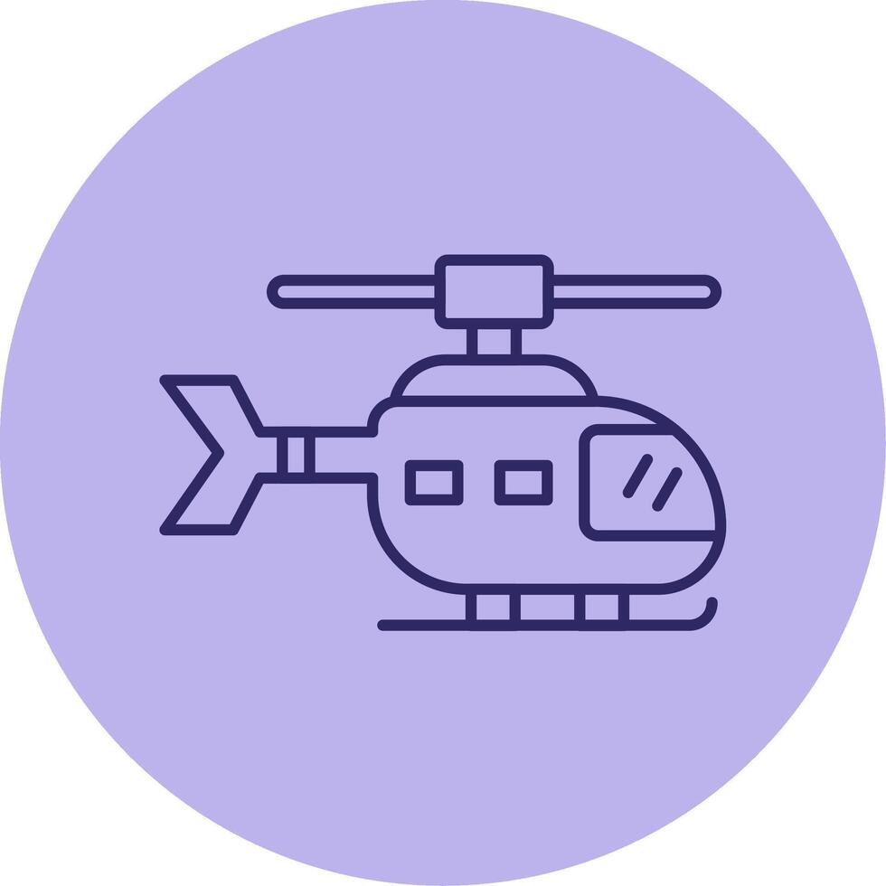 hélicoptère ligne cercle multicolore icône vecteur