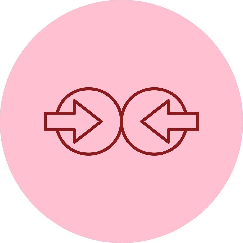 collision ligne cercle multicolore icône vecteur