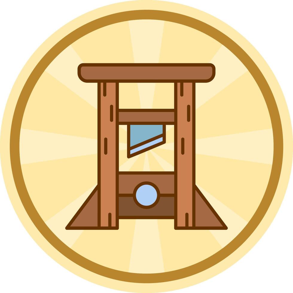guillotine bande dessinée cercle icône vecteur