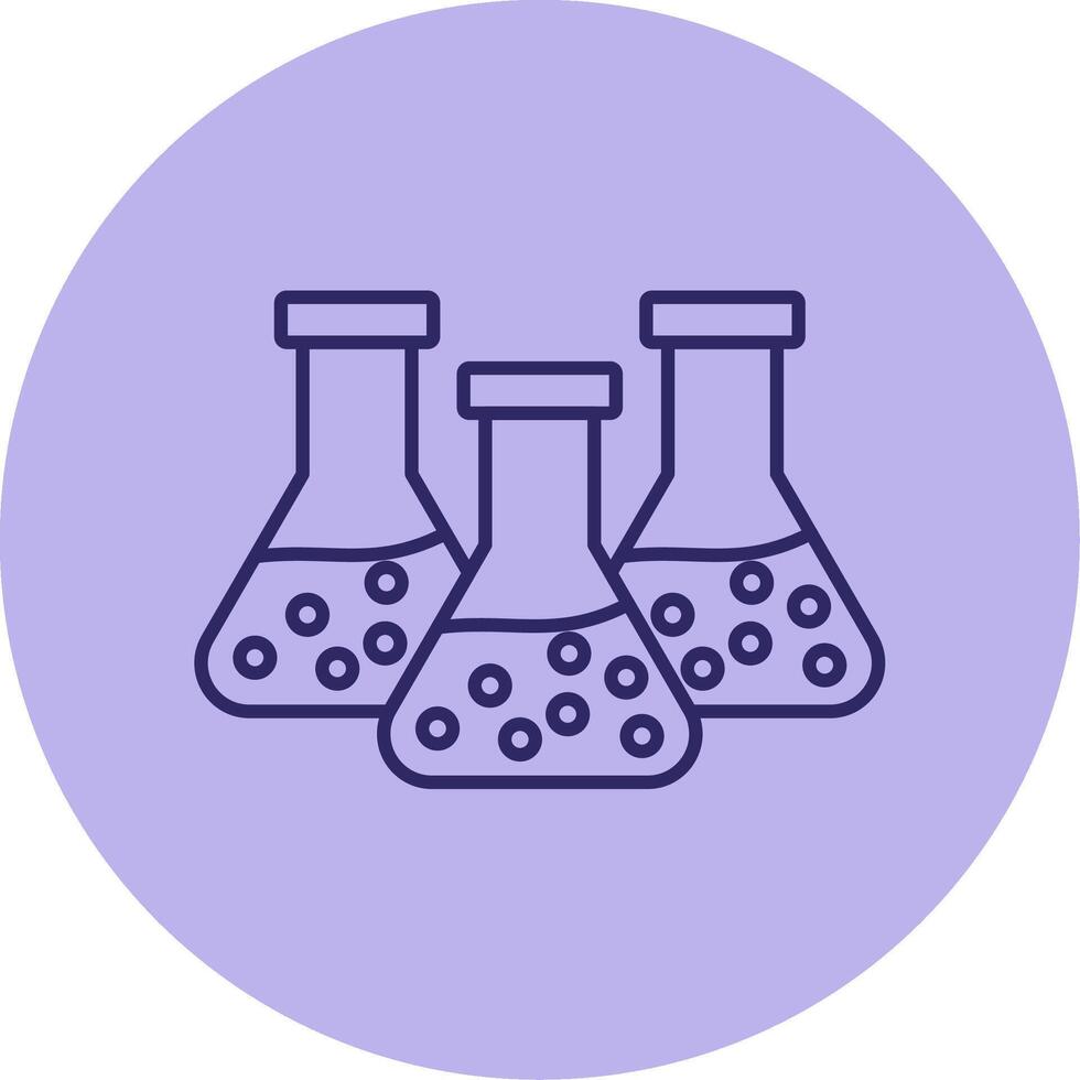 chimie ligne cercle multicolore icône vecteur