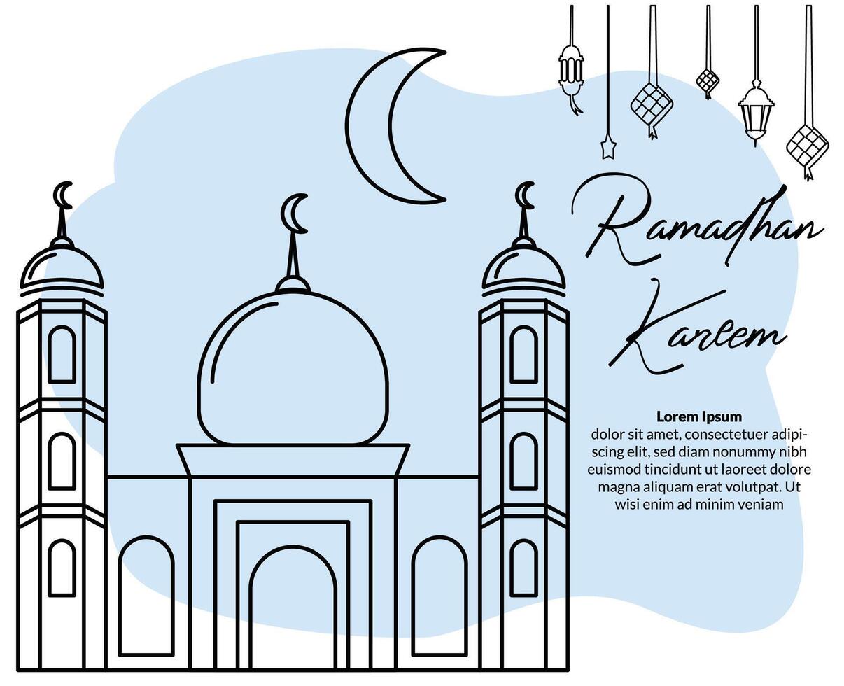 eid Al fitr mubarak et ramadhan kareem salutation carte concept conception minimaliste style vecteur