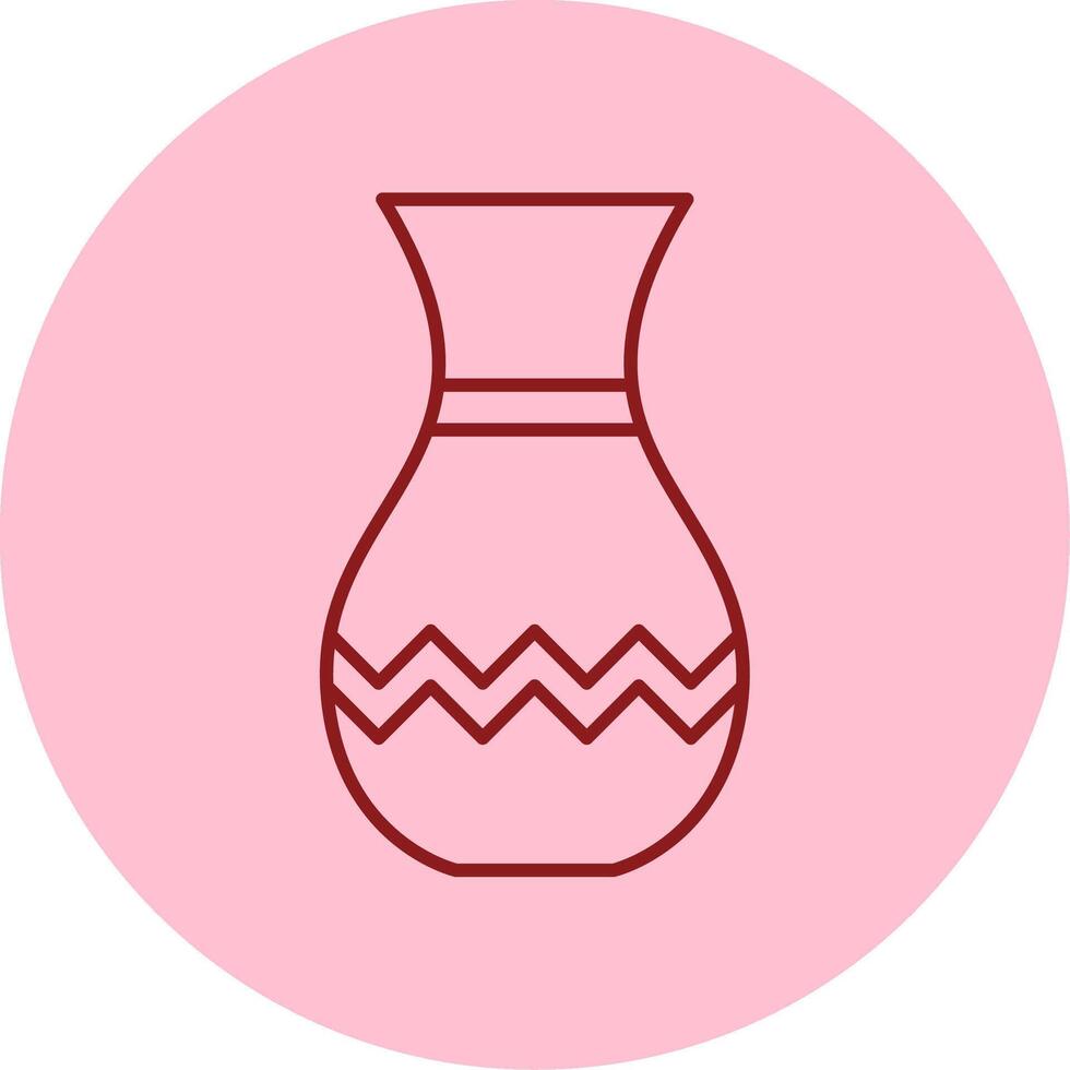 vase ligne cercle multicolore icône vecteur