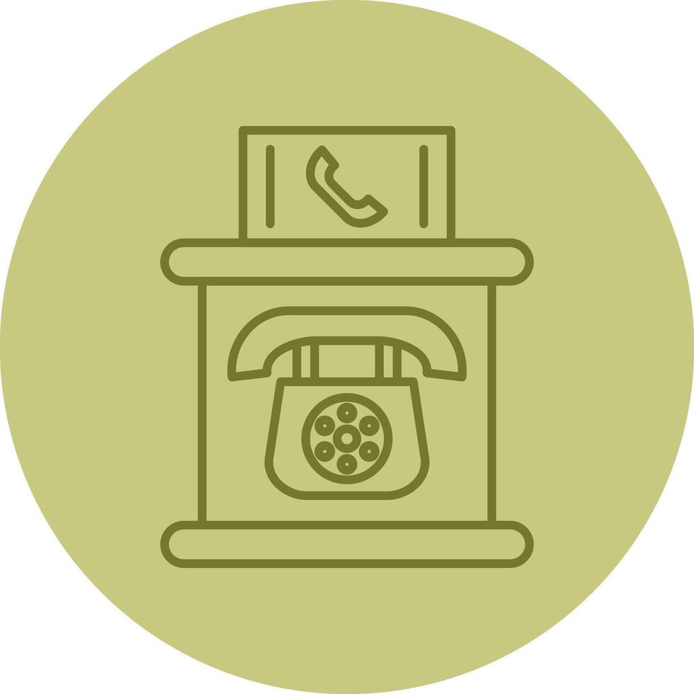 Téléphone cabine ligne cercle multicolore icône vecteur
