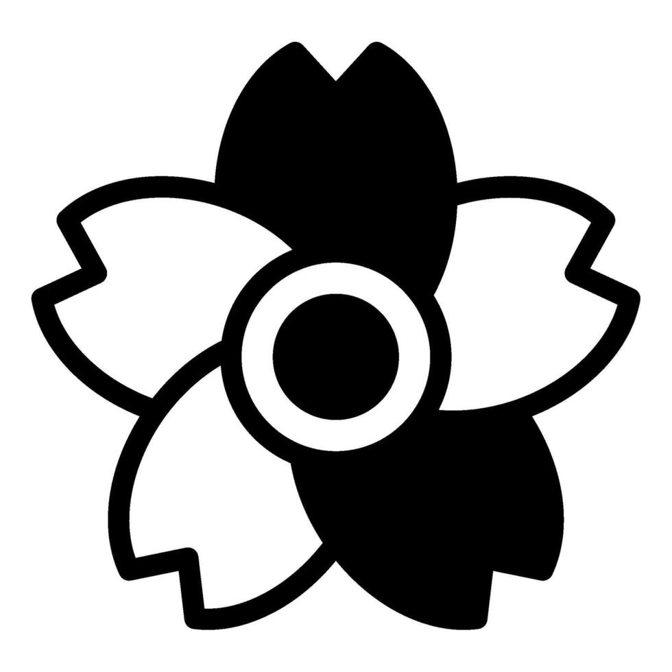 Cerise fleur icône printemps, pour uiux, la toile, application, infographie, etc vecteur