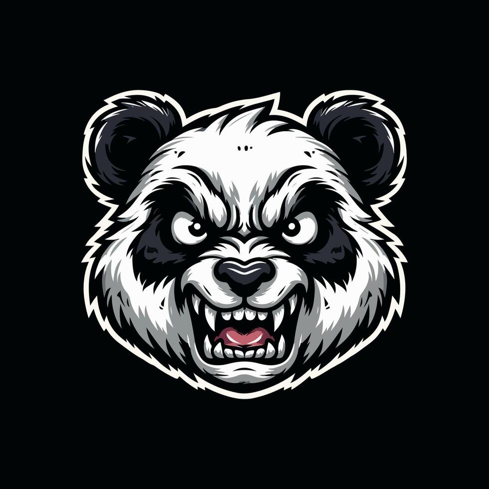 Panda tête mascotte logo modèle vecteur