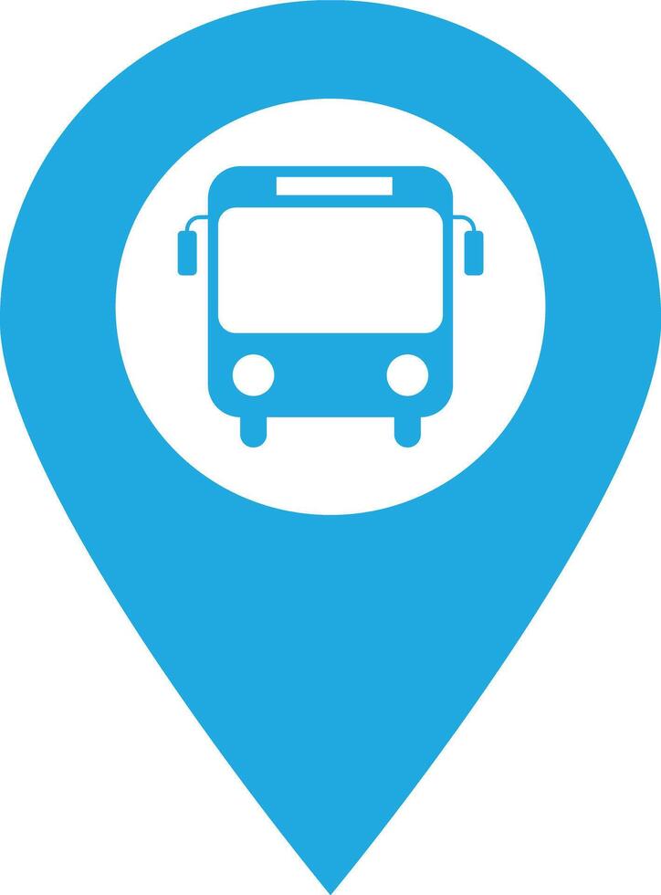 carte aiguille avec autobus icône . autobus station emplacement épingle icône vecteur