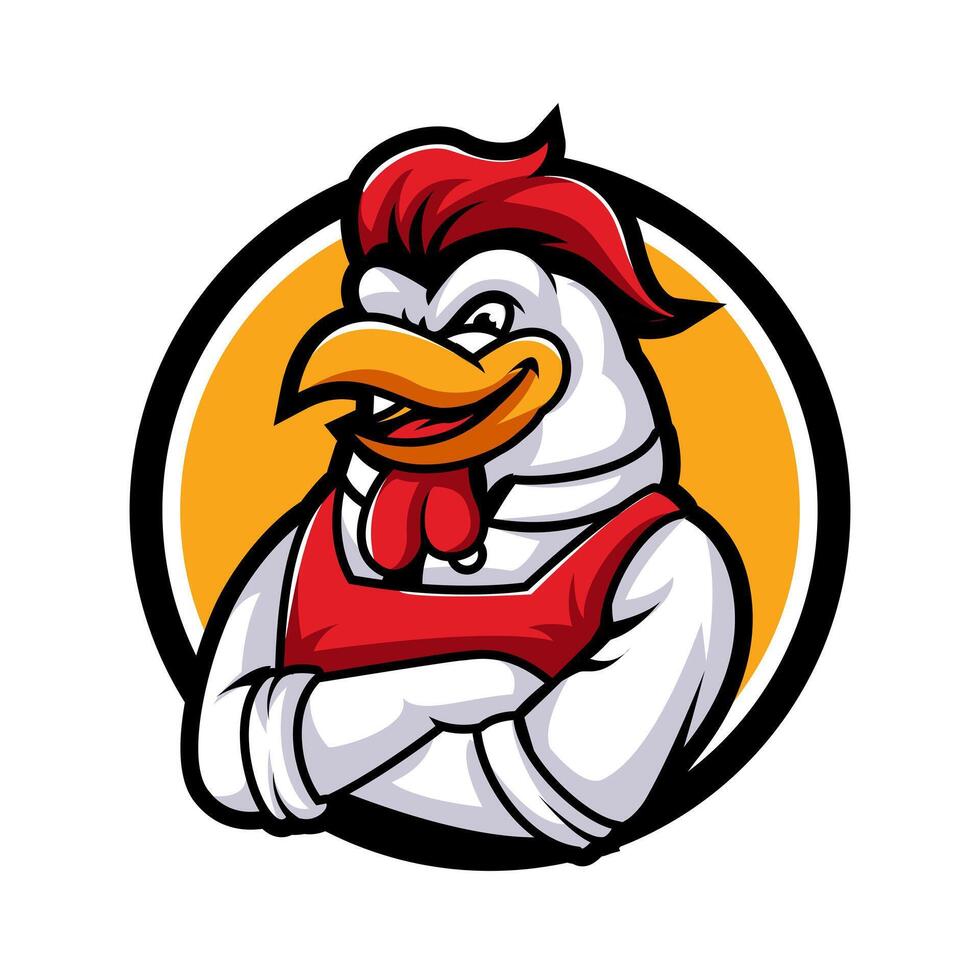 poulet mascotte logo vecteur. poulet vecteur illustration