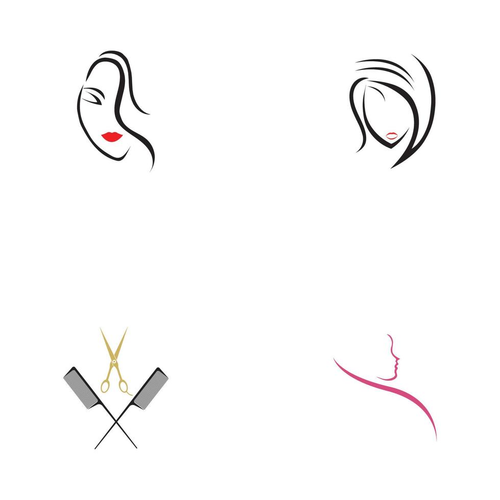 Salon de coiffure beauté design illustration vectorielle logo vecteur