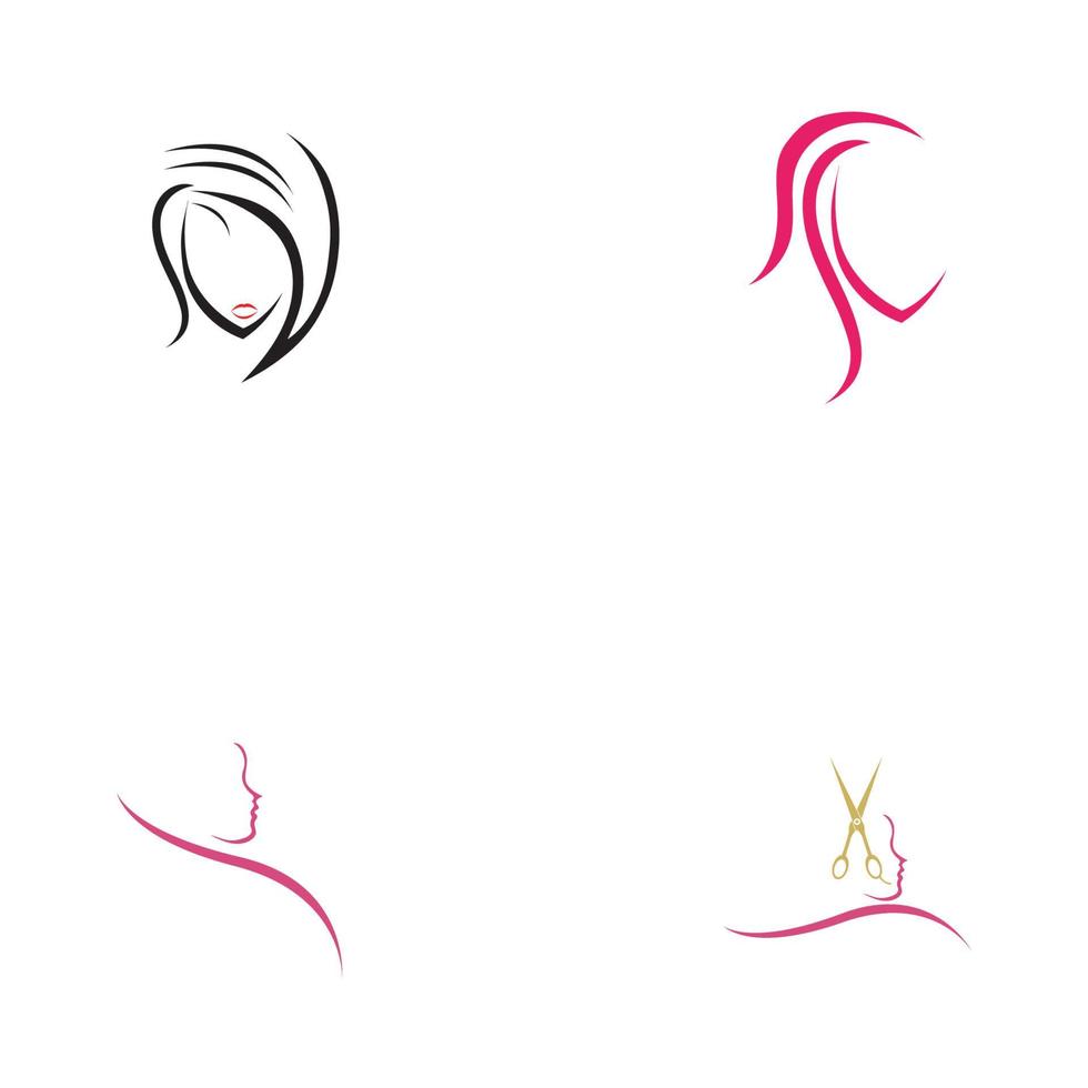 Salon de coiffure beauté design illustration vectorielle logo vecteur