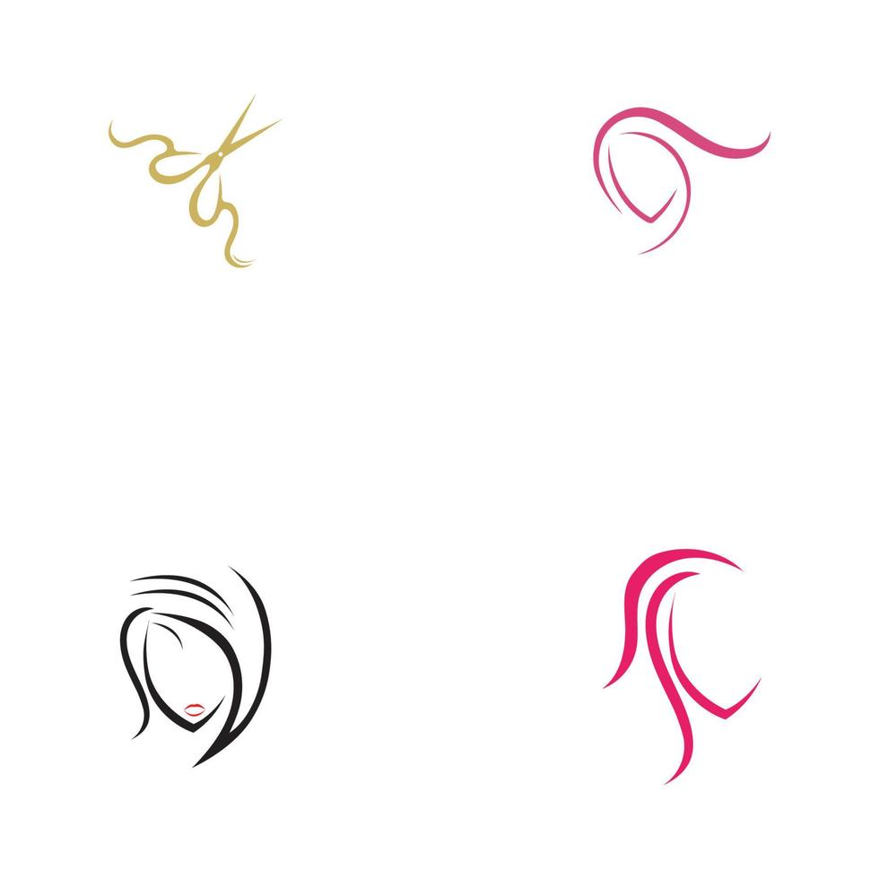 Salon de coiffure beauté design illustration vectorielle logo vecteur