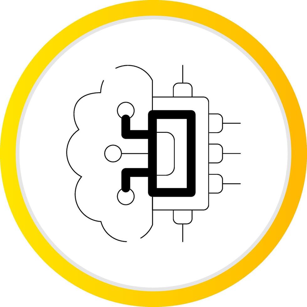 cerveau circuit Créatif icône conception vecteur