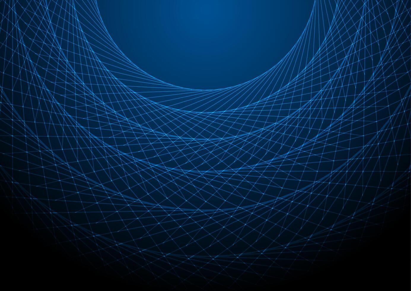 foncé bleu minimal rond lignes abstrait futuriste technologie Contexte vecteur