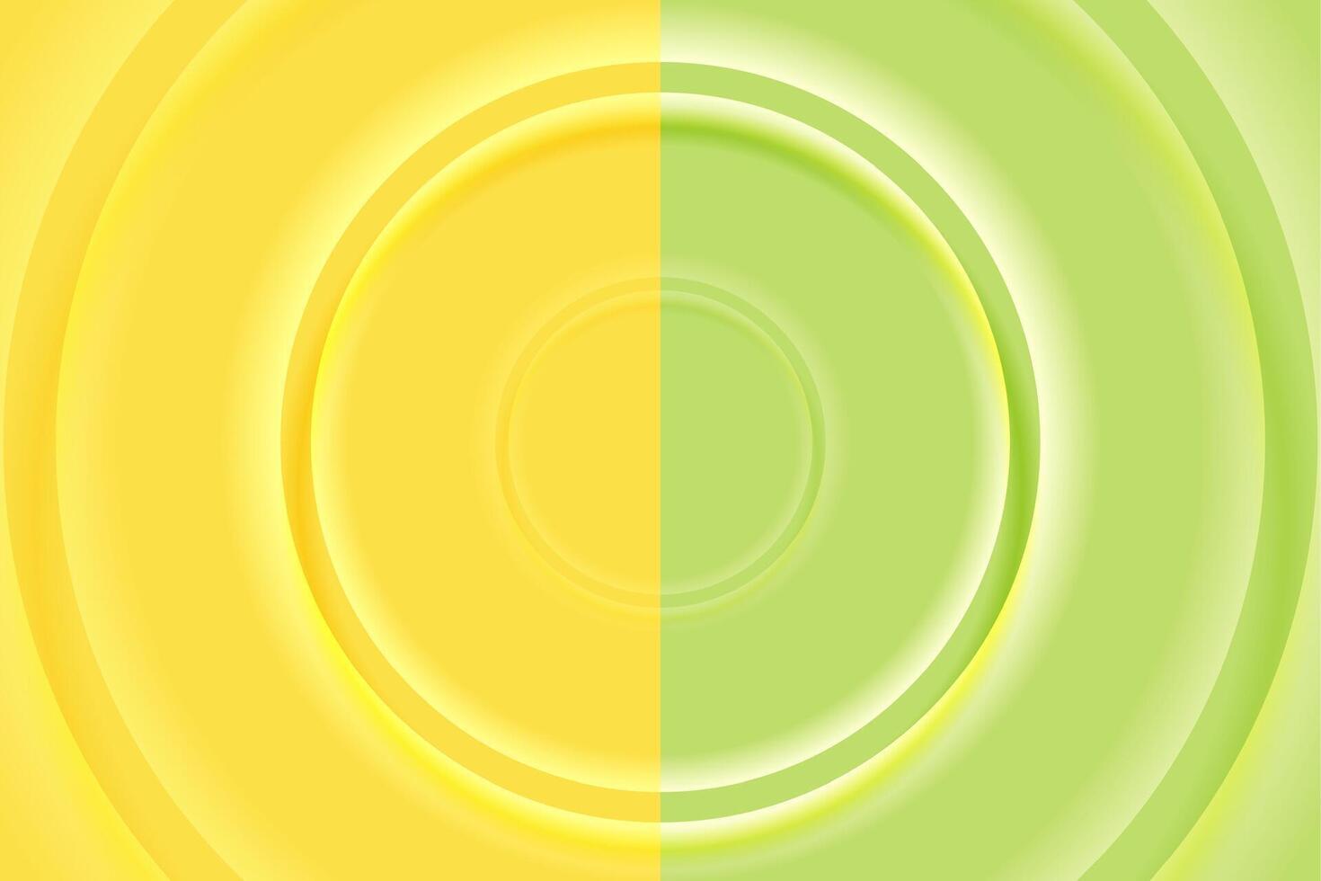 Jaune et vert minimal abstrait Contexte avec brillant cercles vecteur