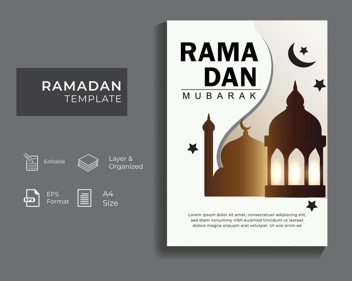 Ramadan kareem salutation carte.ramadan affiche vecteur conception.