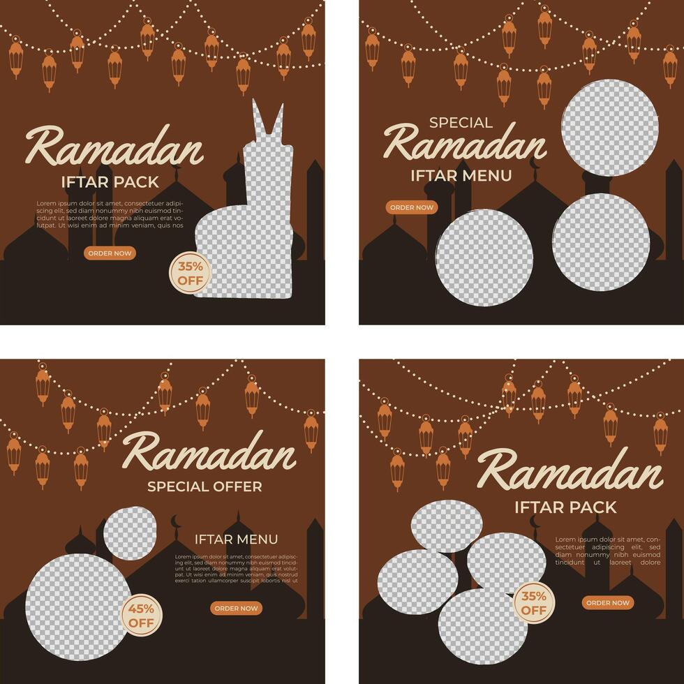 social médias modèle promotion spécial Ramadan vecteur