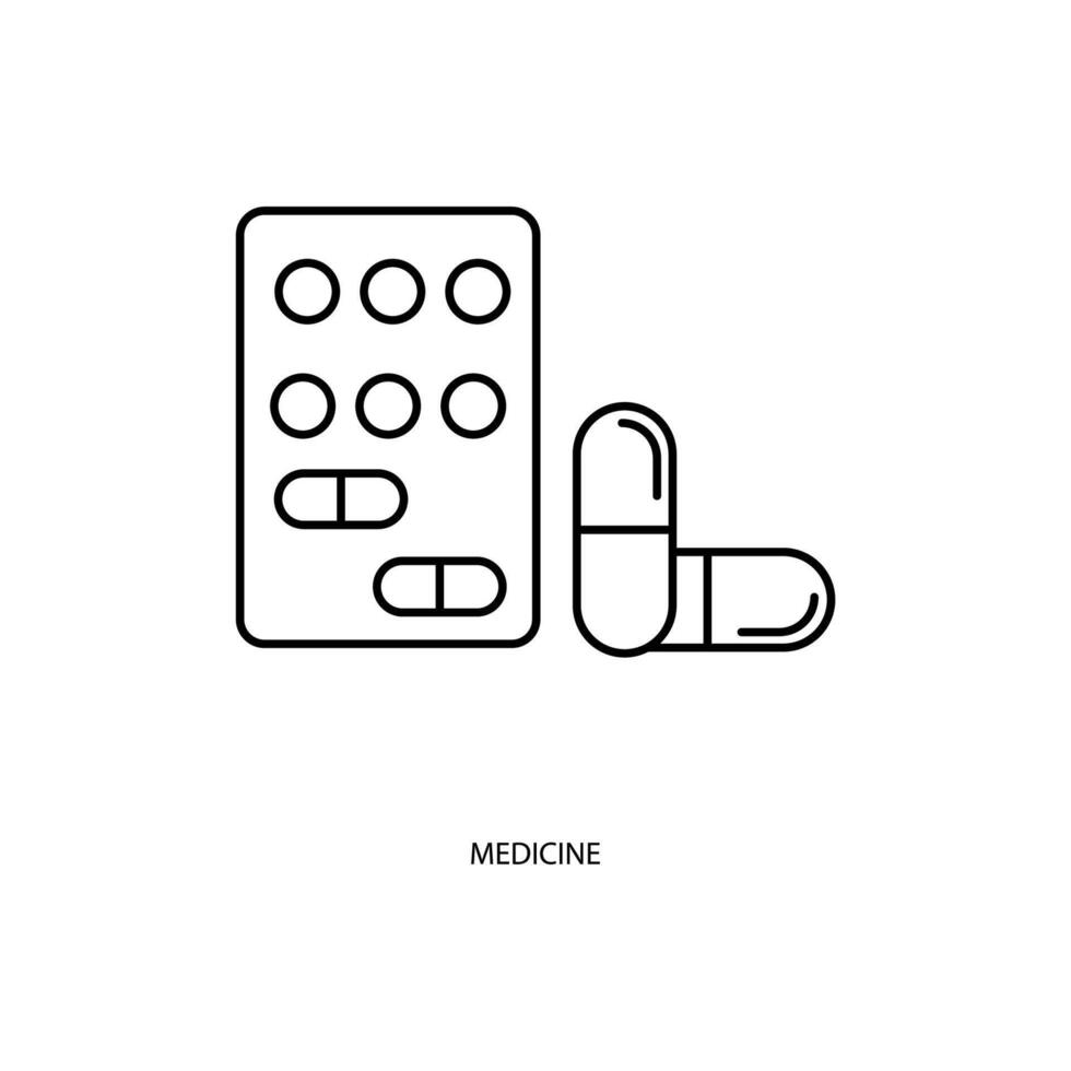 médicament concept ligne icône. Facile élément illustration. médicament concept contour symbole conception. vecteur