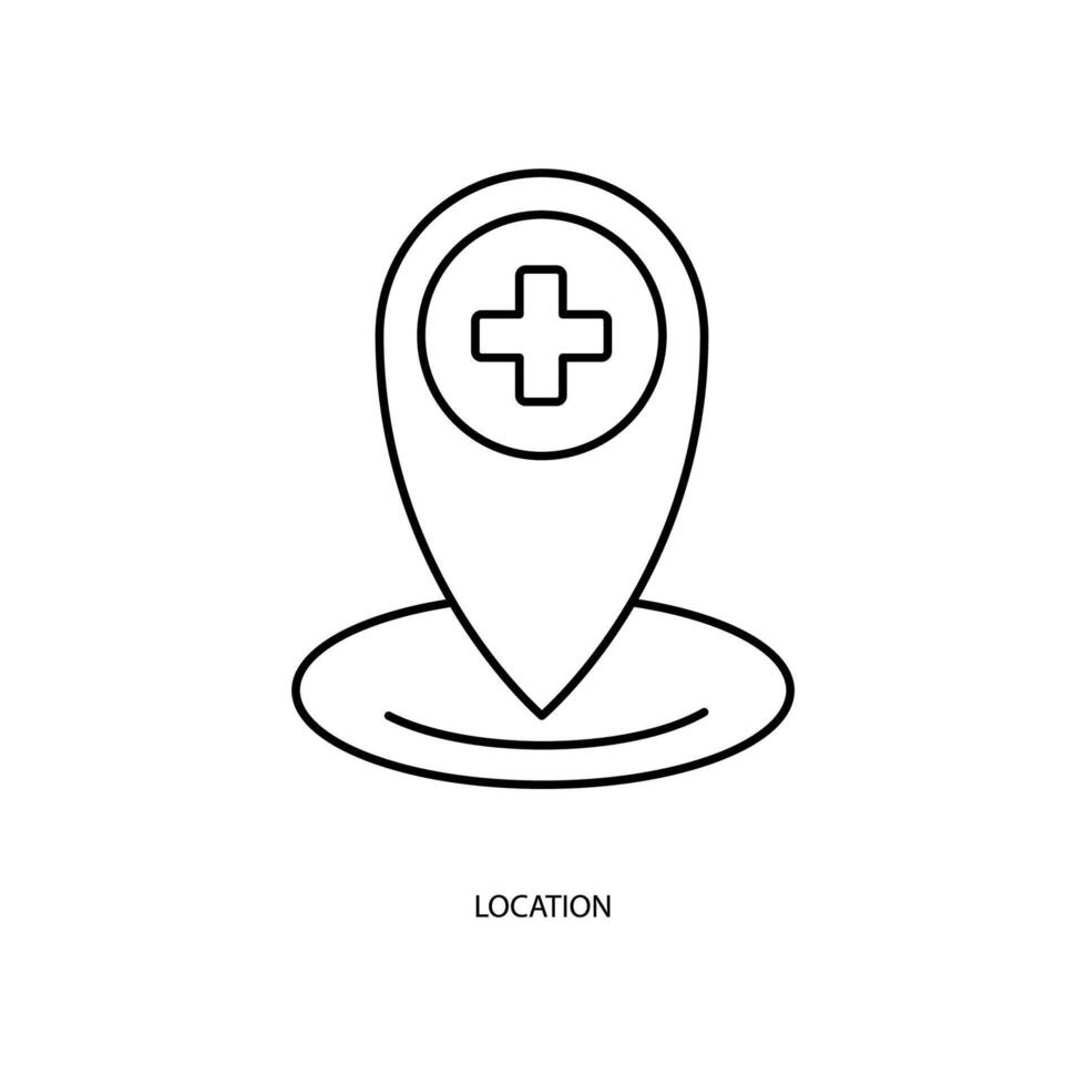icône de ligne de concept d'emplacement. illustration d'élément simple. conception de symbole de plan de concept de localisation. vecteur