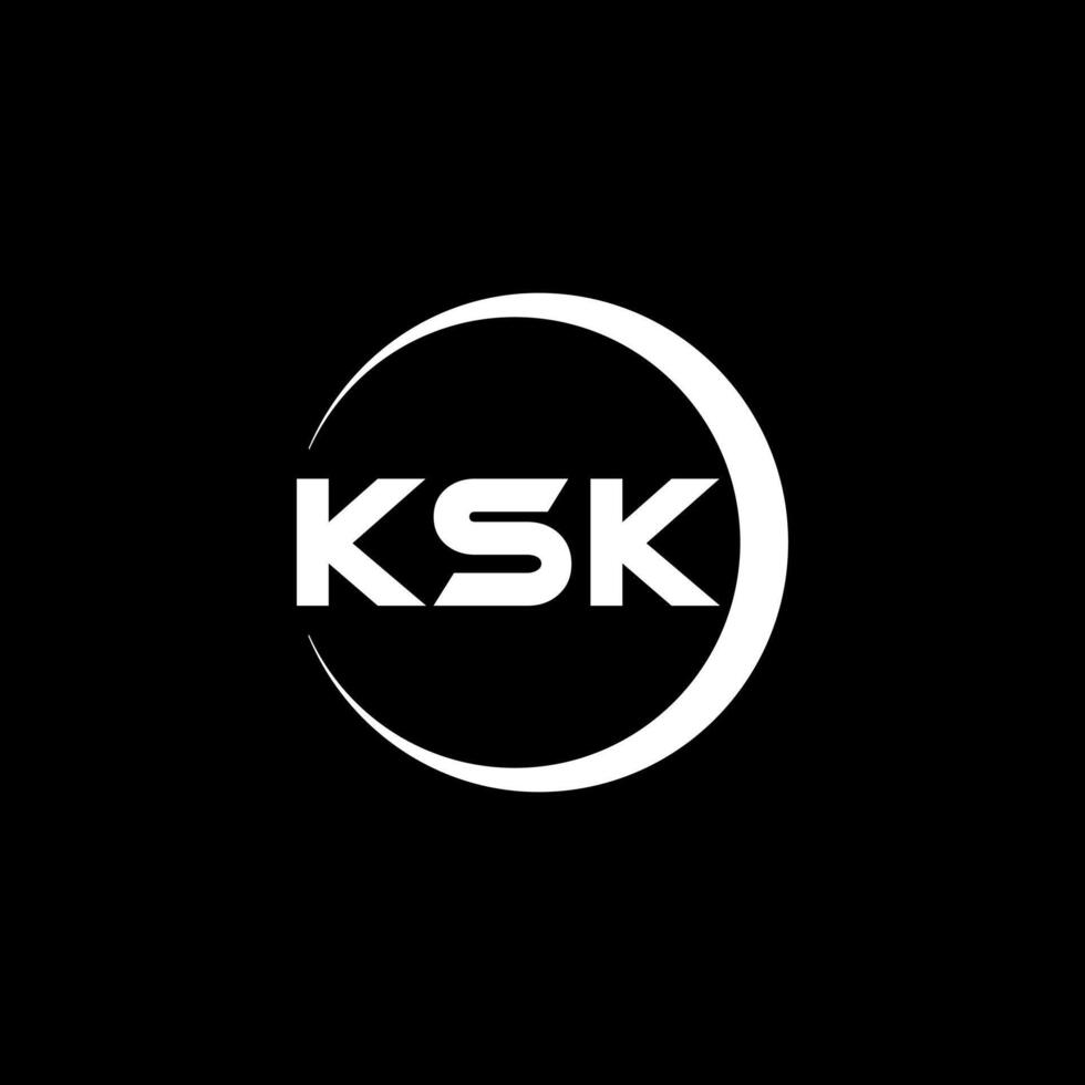 ksk lettre logo conception, inspiration pour une unique identité. moderne élégance et Créatif conception. filigrane votre Succès avec le frappant cette logo. vecteur
